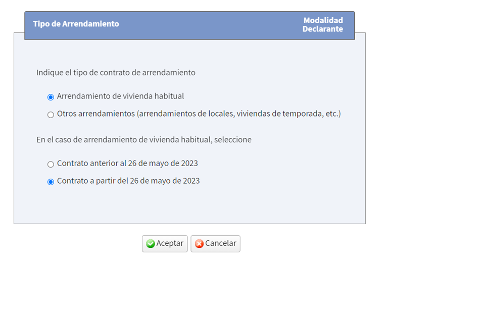 Declarar tipos alquiler 2024